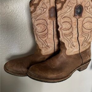 Brown and Tan Western Cowboy Boots